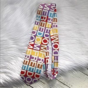 Vintage Pascal Multicolor Silk Tie Freedom Print
